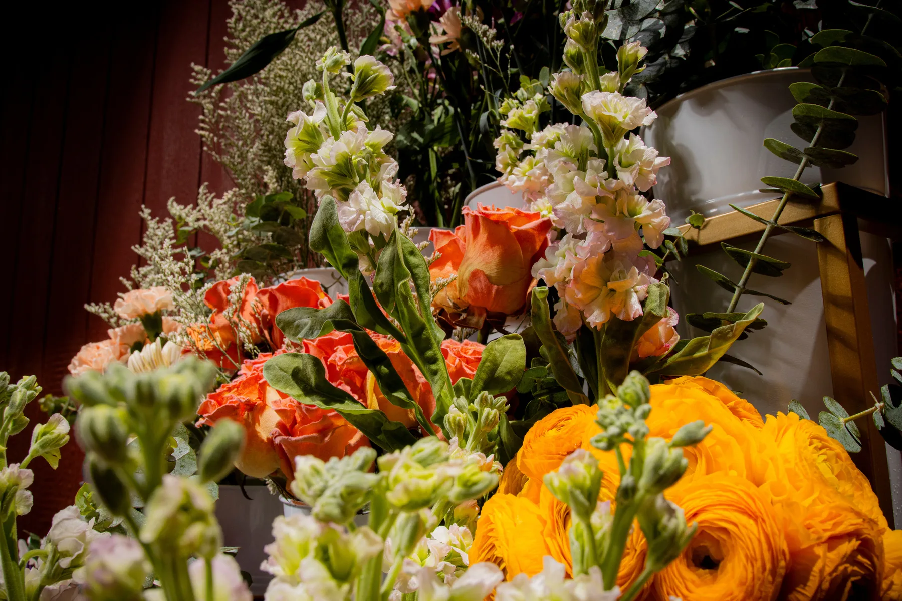Guest making a bouquet at a Bloom Bar