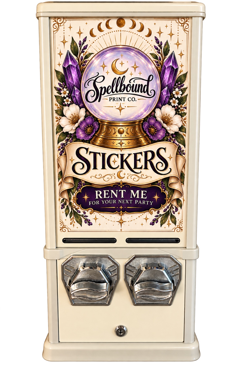 Spellbound Print Co stickers and temporary tattoo vending experience